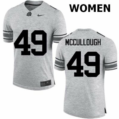 Women's Ohio State Buckeyes #49 Liam McCullough Gray Nike NCAA College Football Jersey Breathable AIE0844MS